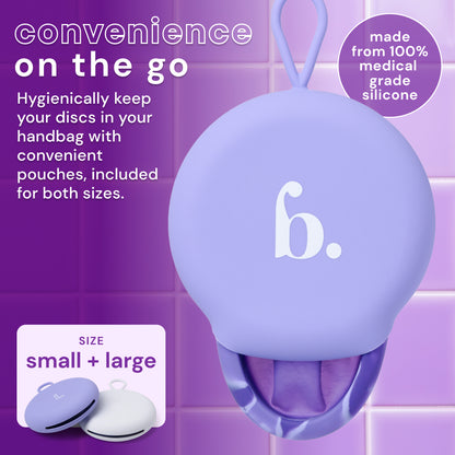 Reusable Menstrual Discs With Pull-Off String S & L - Comfydisc Purple & Lavender (2pcs)