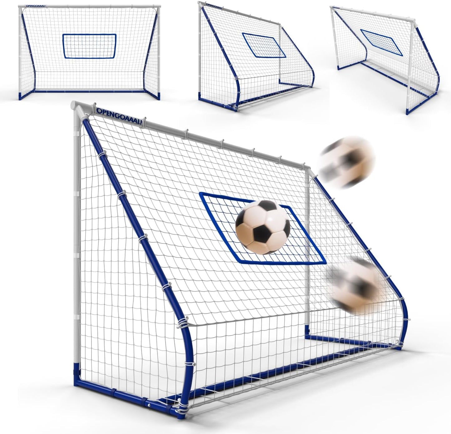 3-in-1 Rebounder - Soccer Goal, Ground Pass Rebounder, and Aerial Rebounder