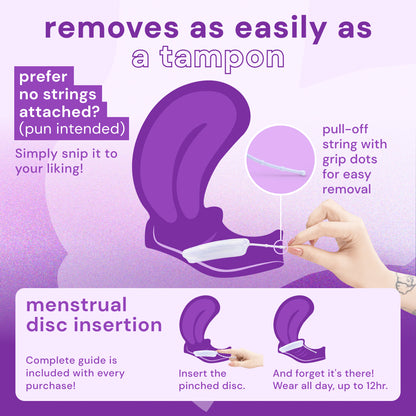 Reusable Menstrual Discs With Pull-Off String S & L - Comfydisc Purple & Lavender (2pcs)