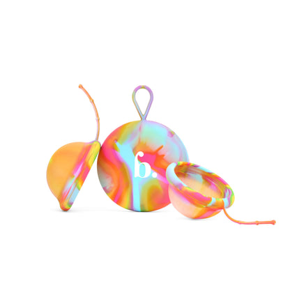 Reusable Menstrual Discs With Pull-Off String S & L - Rainbow Comfydisc (2pcs)