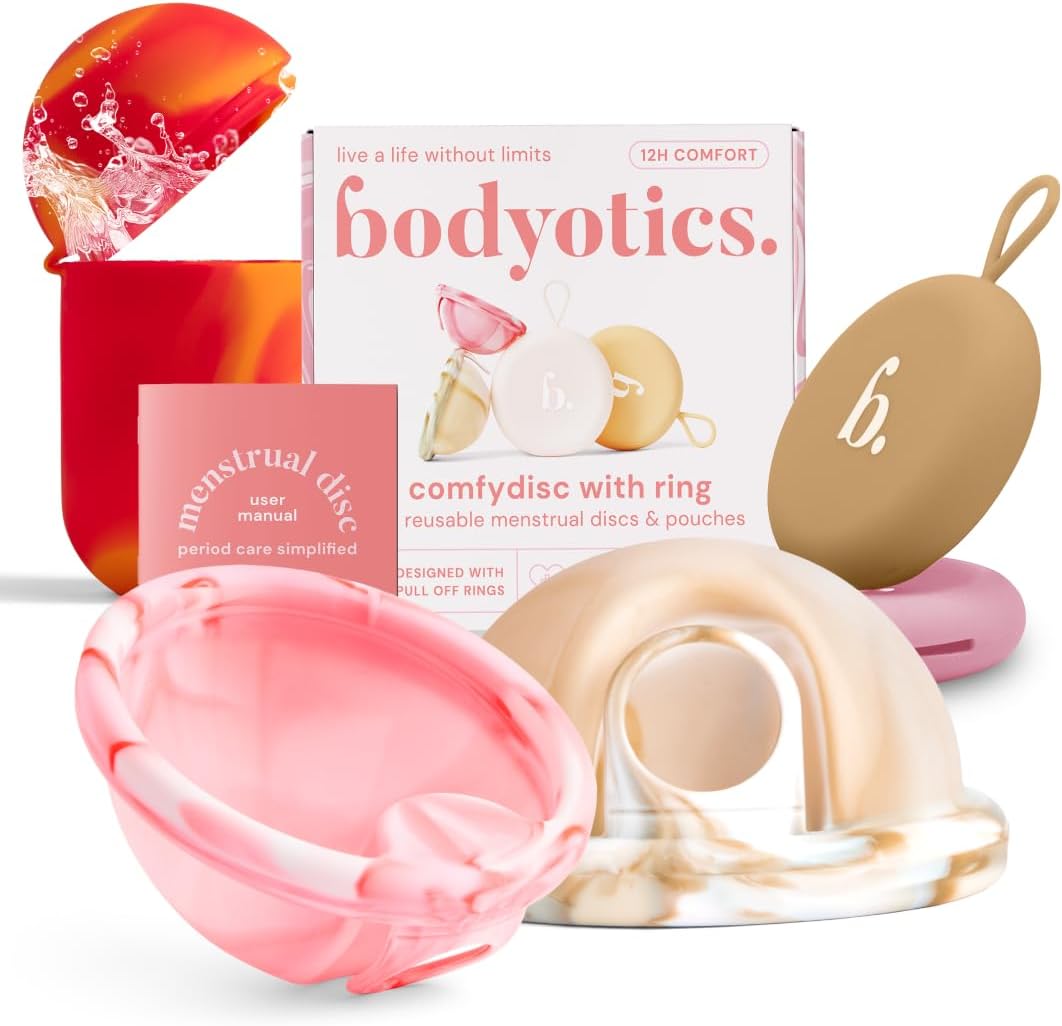 Reusable Menstrual Discs With Pull-Off Ring S & L with Steriliser Case Bundle - Comfydisc (2pcs) + Comfycase (1pc)